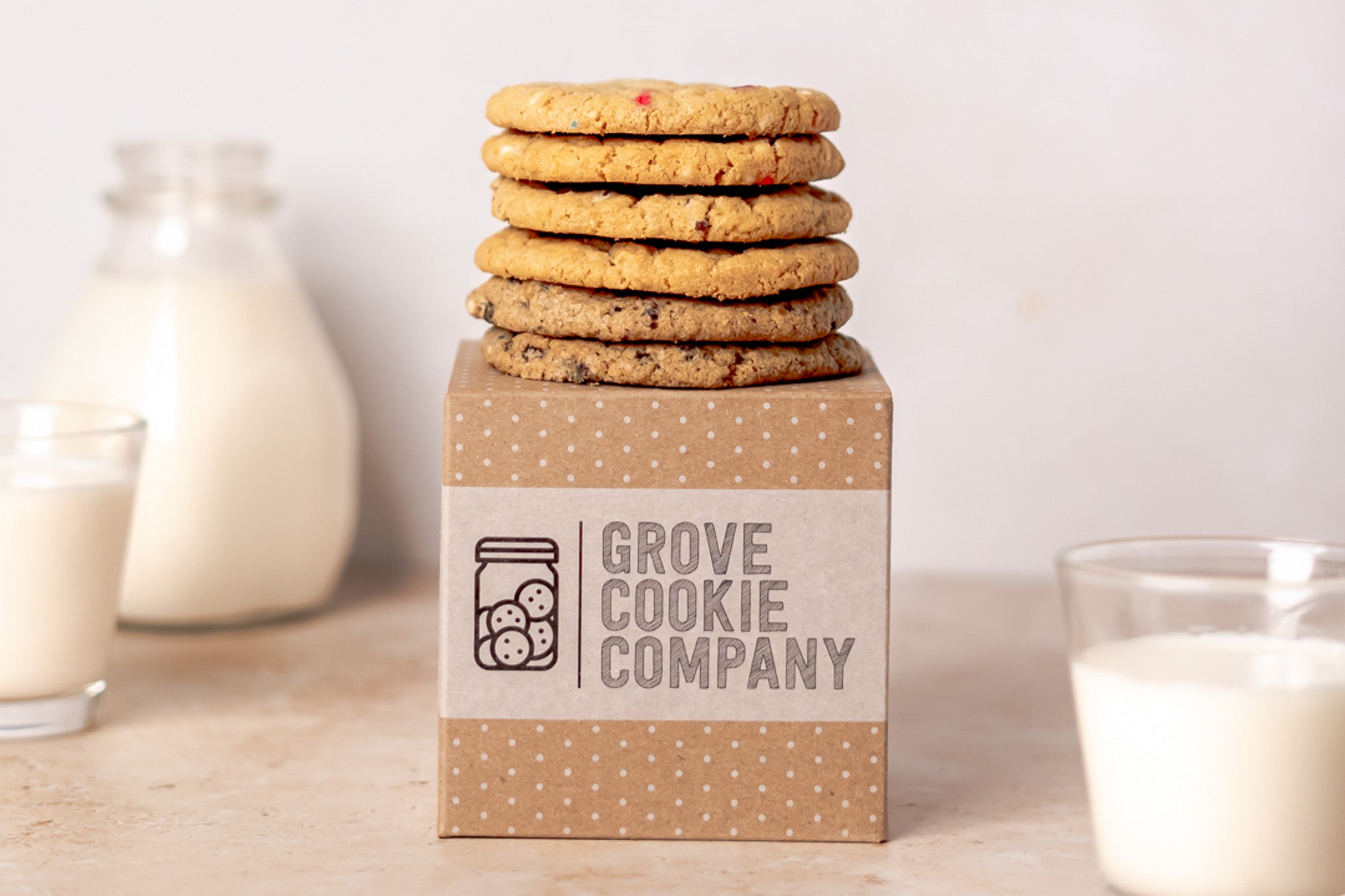 Cookies on top of box